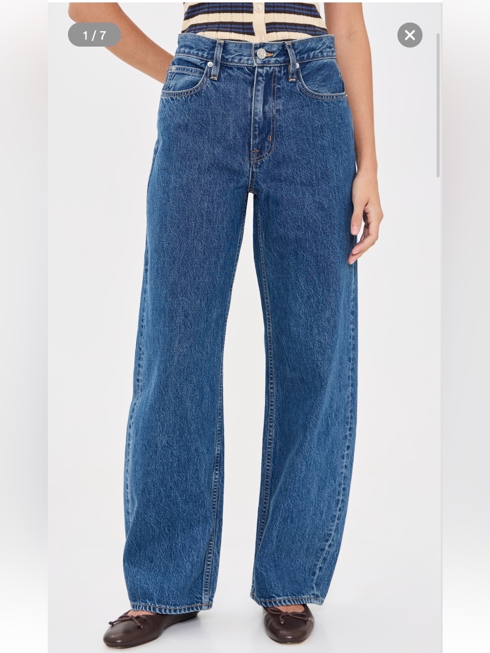 SLVRLAKE Estelle Wide Leg Jeans start Me Up Wash Size 28